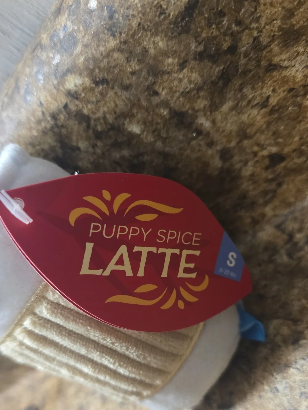 Bark PlushPuppy Spice Latte Dog Toy - White, Cream & Light Orange NWT SMALL
